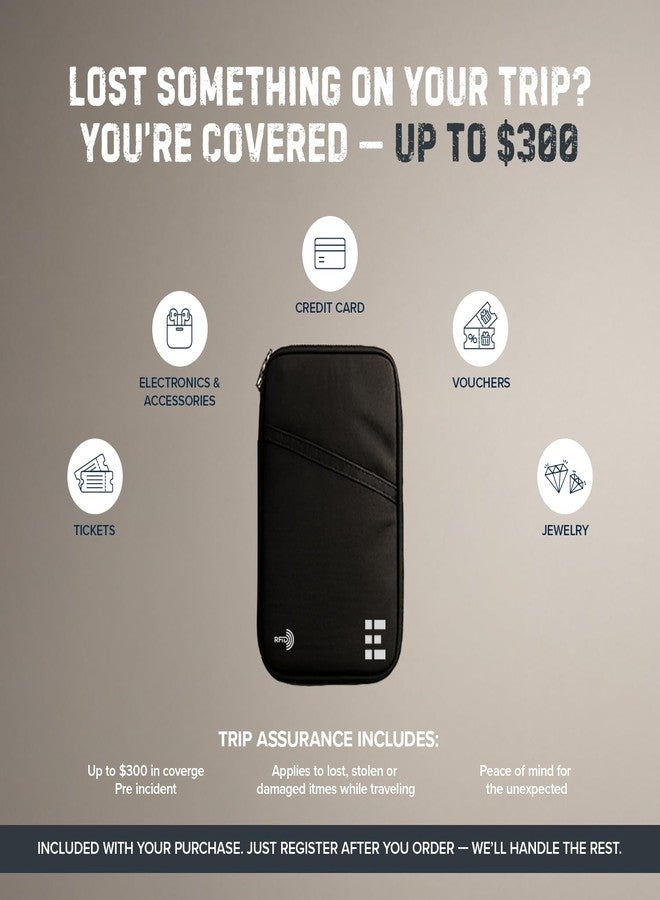 زيرو جريد حافظة جوازات سفر عائلية تتسع لما يصل إلى 6 جوازات سفر، محفظة جوازات سفر كبيرة ومنظم فاخر لحفظ وثائق السفر مع خاصية منع السرقة بتقنية RFID - أسود - Image 5